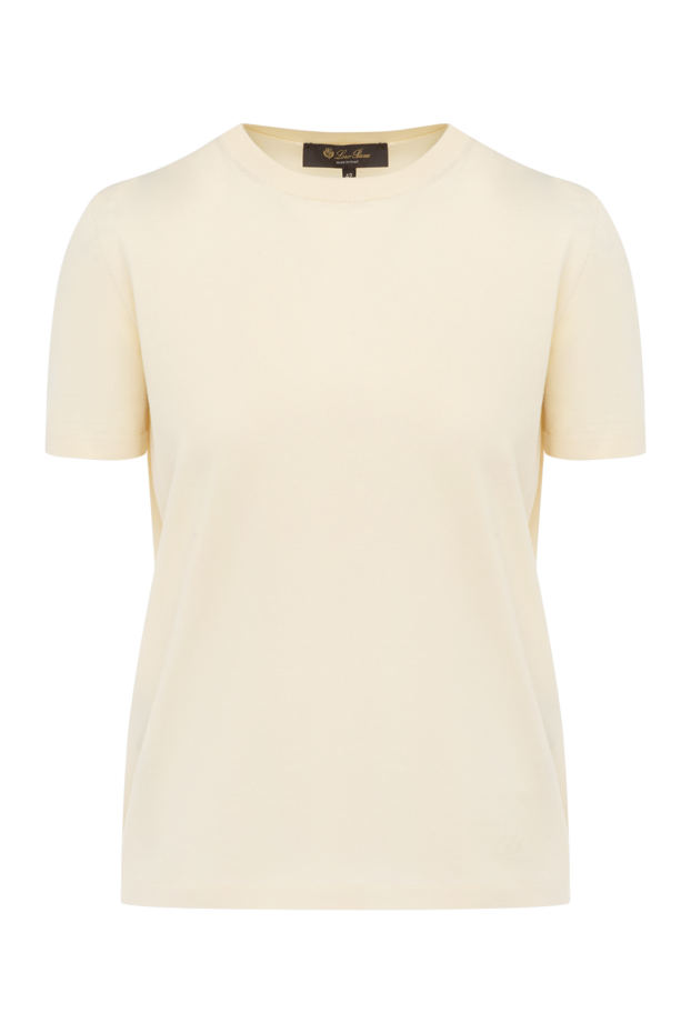 Loro Piana футболка однотонная кремовая с мягкой фактурой из хлопка 178710 - фото 1