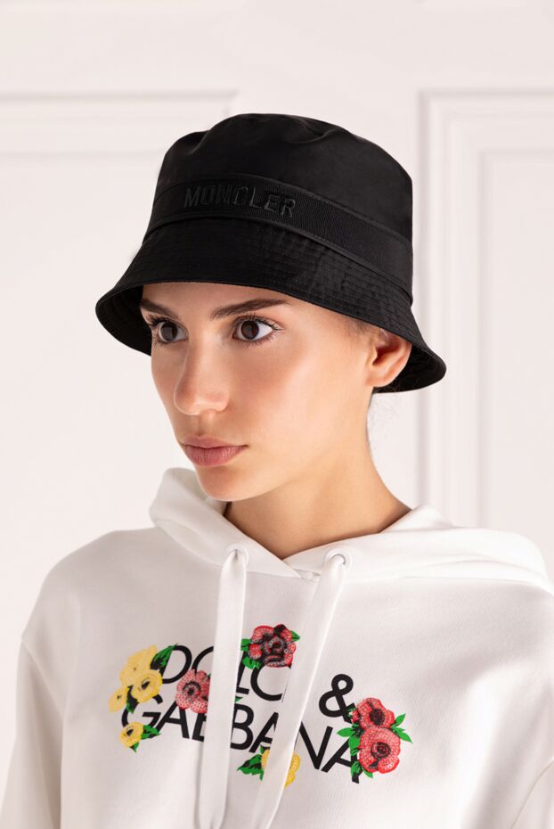 Moncler panama hat made of cotton for women black 178737 - photo 2