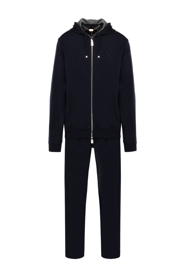 Billionaire dark blue soft jersey tracksuit with hood and embroidery 178781 - photo 1