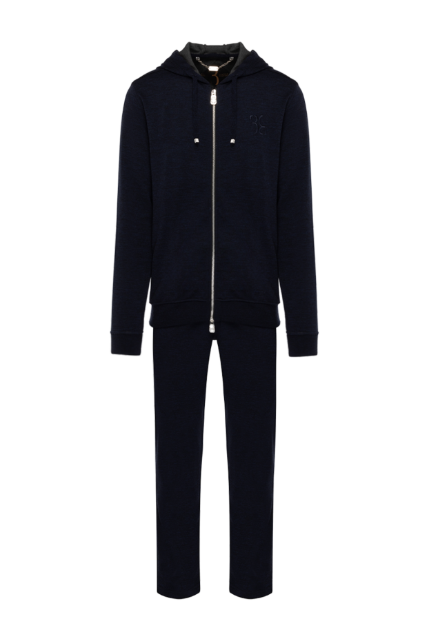 Billionaire dark blue men's hooded cashmere and silk suit 178784 - photo 1