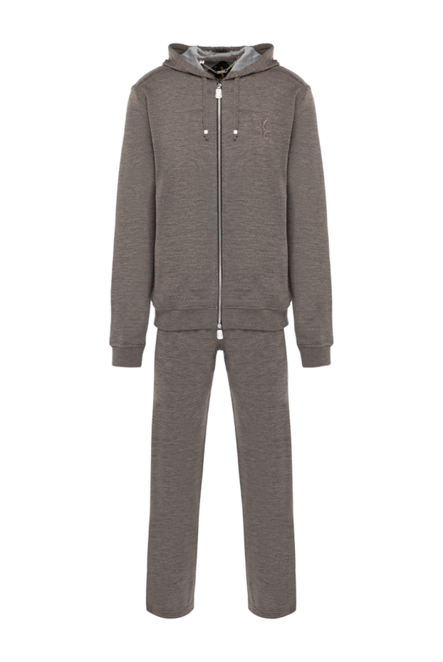Billionaire men's taupe cashmere and silk suit with zip-up hoodie 178786 - photo 1