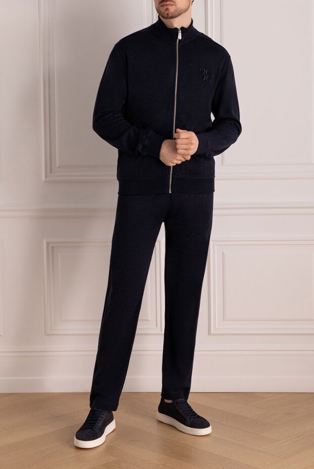 Billionaire dark blue knitted cashmere suit with added silk
 178789 - photo 2