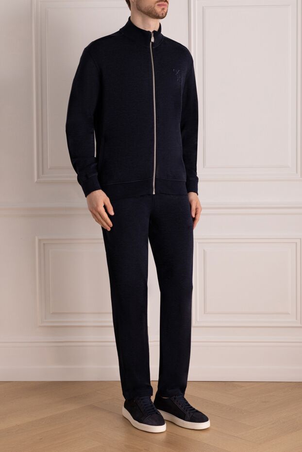 Billionaire dark blue knitted cashmere suit with added silk
 178789 - photo 3