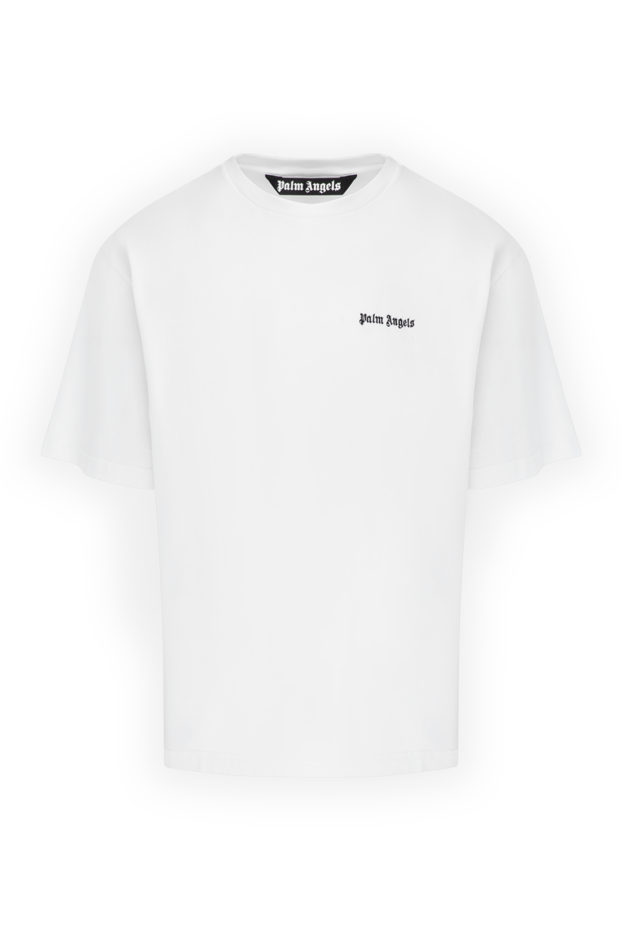 Palm Angels мужская белая хлопковая футболка базовая в стиле streetwear 178816 - фото 1
