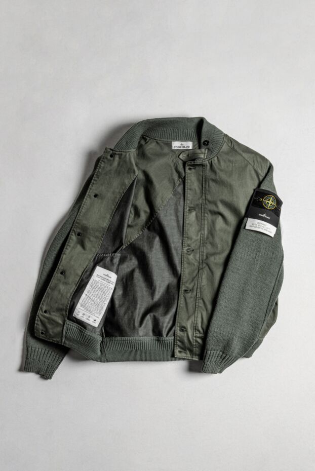 Stone Island куртка зеленая мужская из хлопка 178847 - фото 2