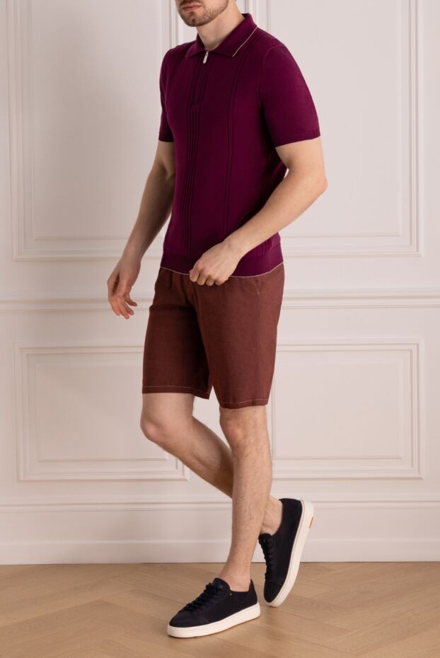 Svevo cotton polo for men burgundy 178876 - photo 2