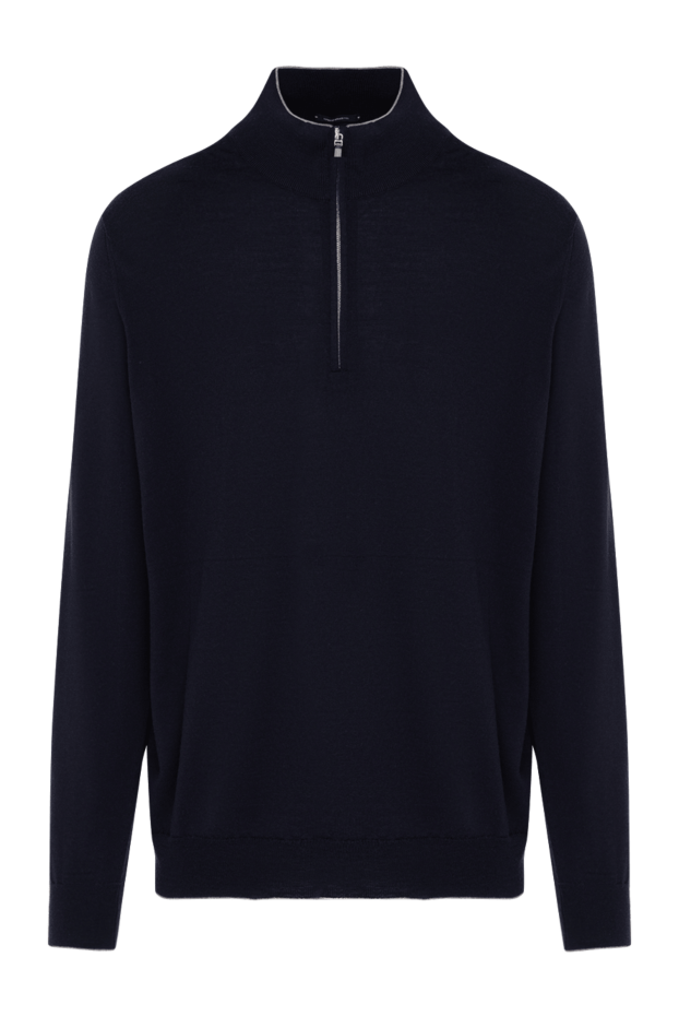 Svevo men's dark blue wool sweater with a zippered collar 178883 - photo 1