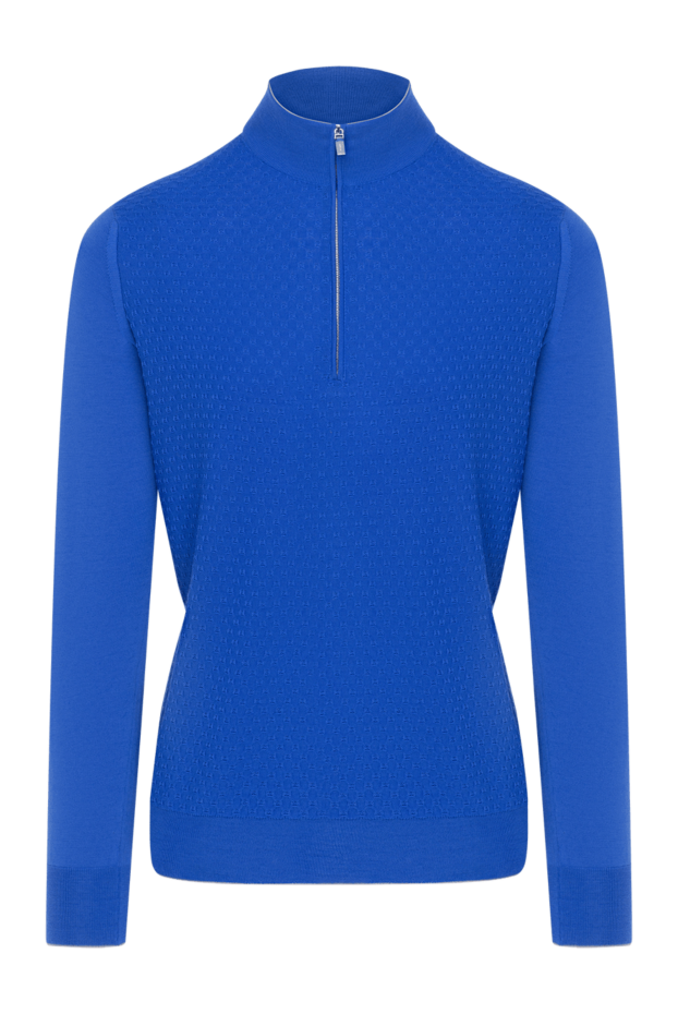 Troer wool blue men's with zipper - photo 1