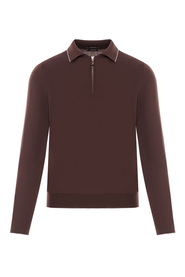 Svevo brown wool polo shirt with long sleeves and a zipper 178887 - photo 1
