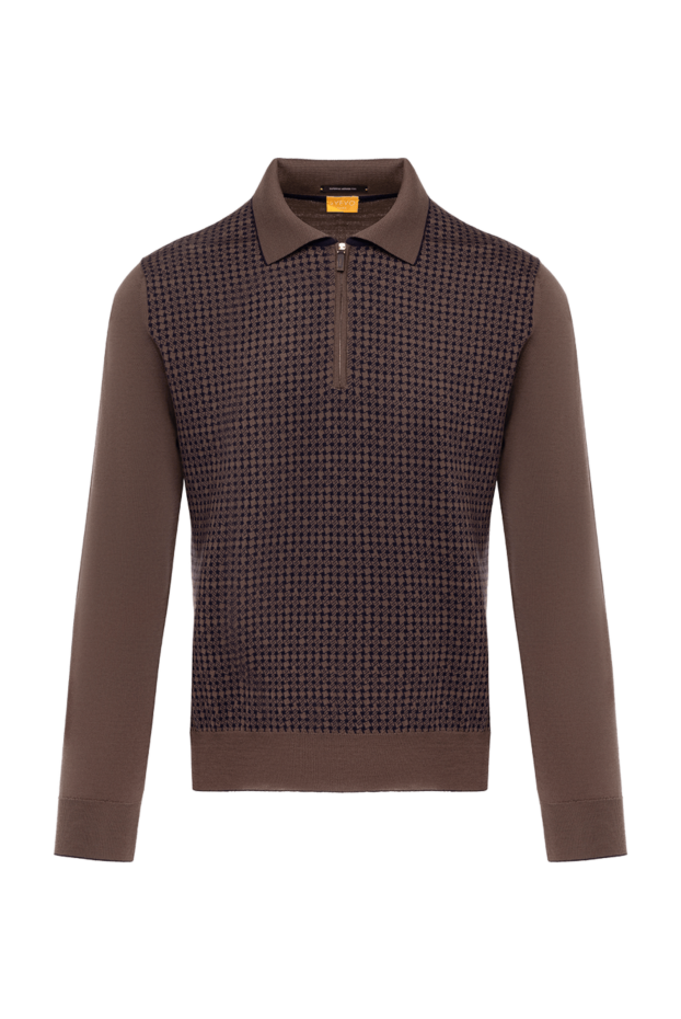 Svevo polo with long sleeves in brown wool 178889 - photo 1