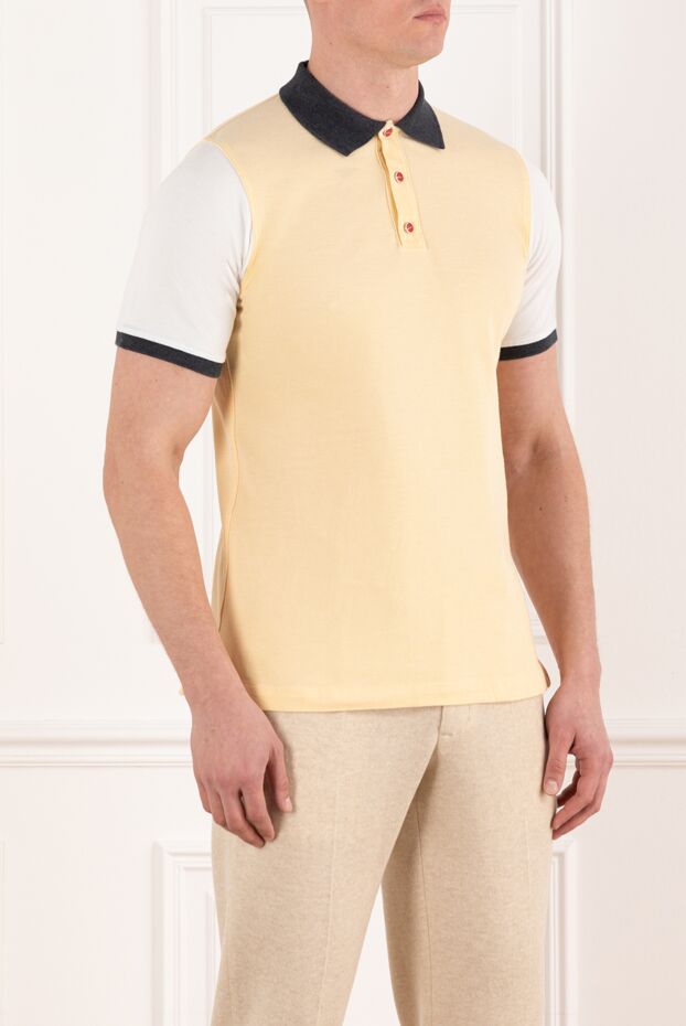 Kiton men's yellow polo with contrast collar 178896 - photo 3