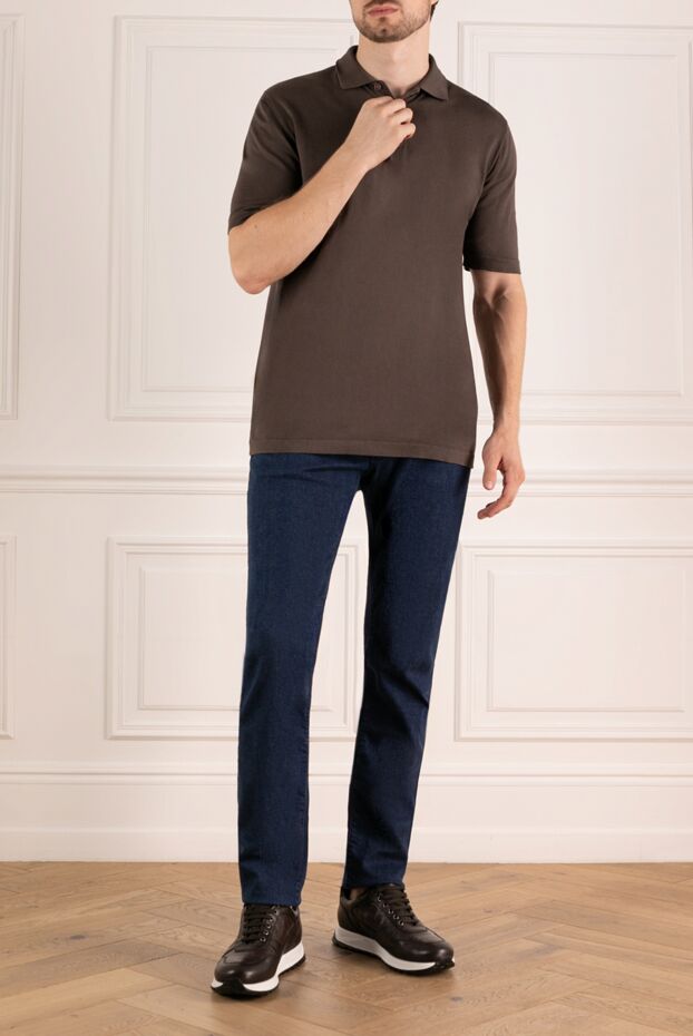 Kiton men's brown cotton polo shirt, smart casual style
178897 - photo 2