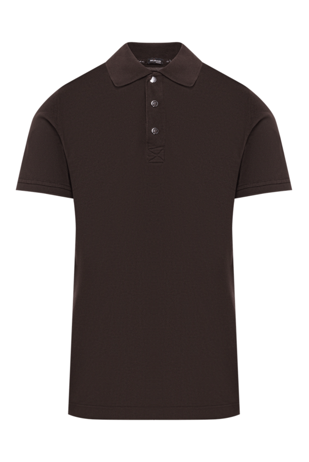 Kiton men's polo, dark gray with red cotton buttons 178901 - photo 1