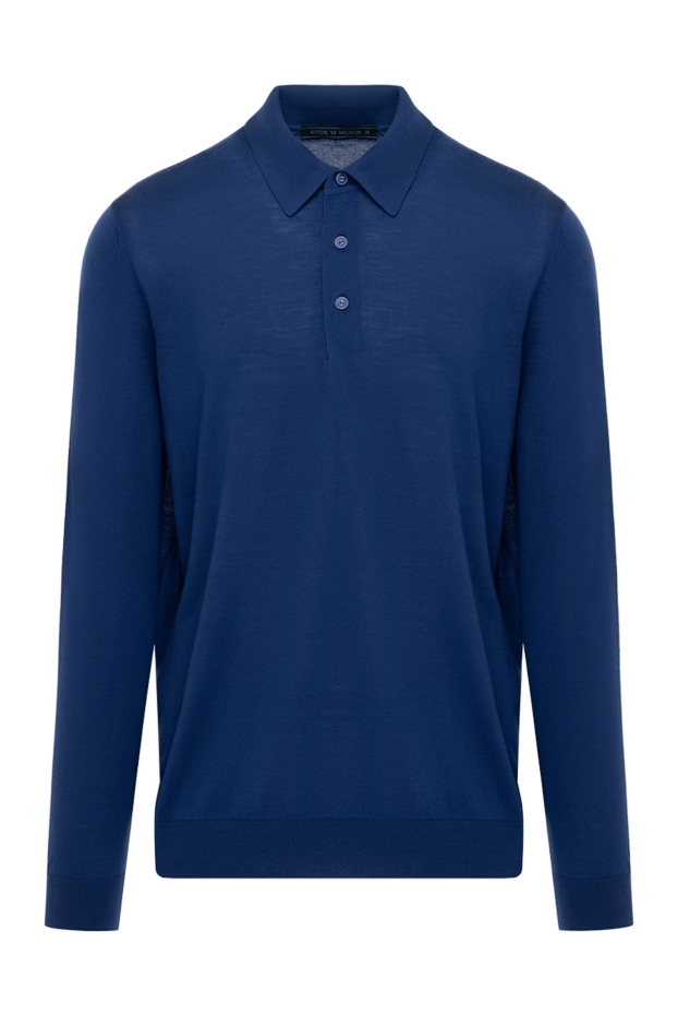 Kiton ұзын жеңі бар көгілдір жүннен жасалған ерлерге арналған поло жейдесі 178902 - фото 1