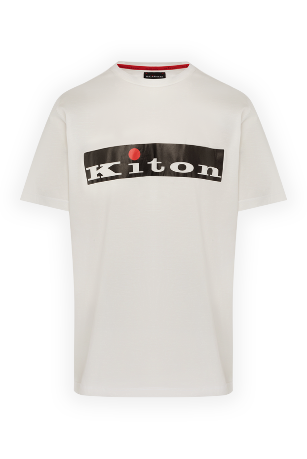 Kiton кеудеде үлкен логотипі бар ерлерге арналған ақ мақтадан жасалған футболка
178929 - фото 1
