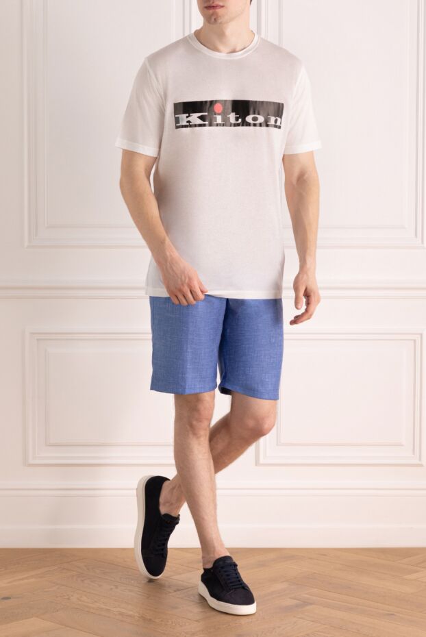 Kiton кеудеде үлкен логотипі бар ерлерге арналған ақ мақтадан жасалған футболка
 178929 - фото 2