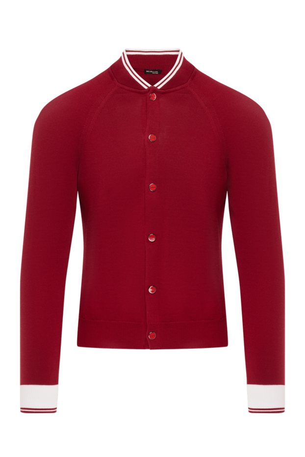 Kiton кардиган из хлопка бордовый мужской 178940 - фото 1