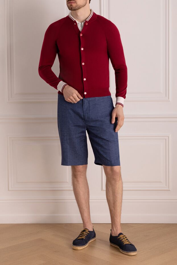 Kiton кардиган из хлопка бордовый мужской 178940 - фото 2