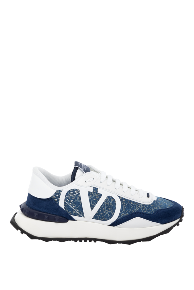 Valentino blue cotton and suede sneakers for women 178977 - photo 1