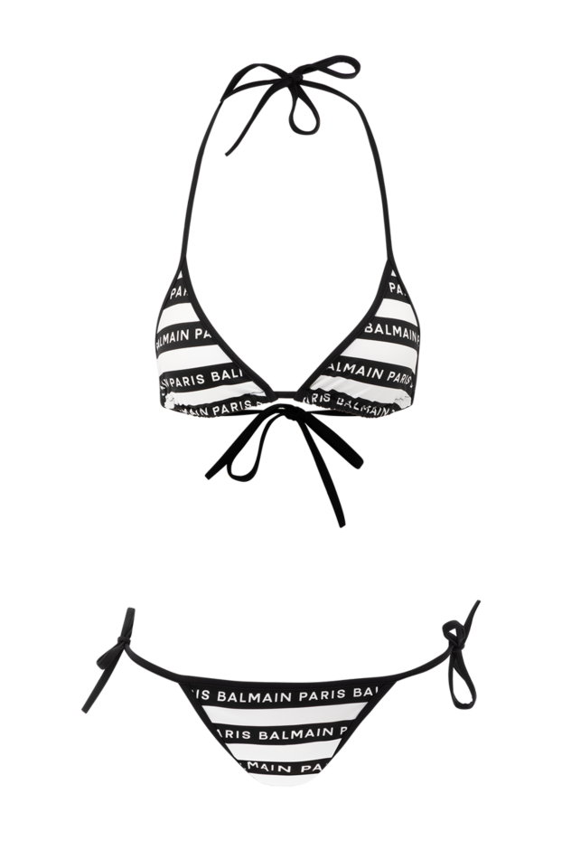 Balmain women's swimsuit made of polyamide and elastane in black and white stripes 179008 - photo 1