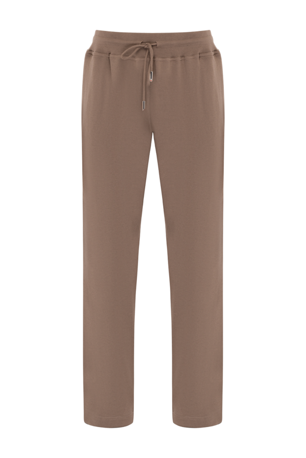 Kiton брюки коричневые мужские из хлопка 179100 - фото 1