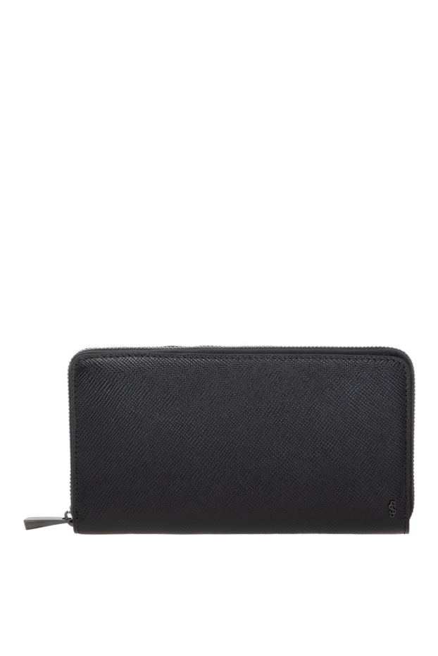 Serapian evoluzione men's black calfskin zip wallet 179139 - photo 1