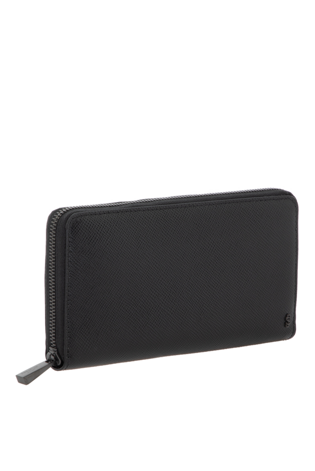 Serapian evoluzione men's black calfskin zip wallet 179139 - photo 3