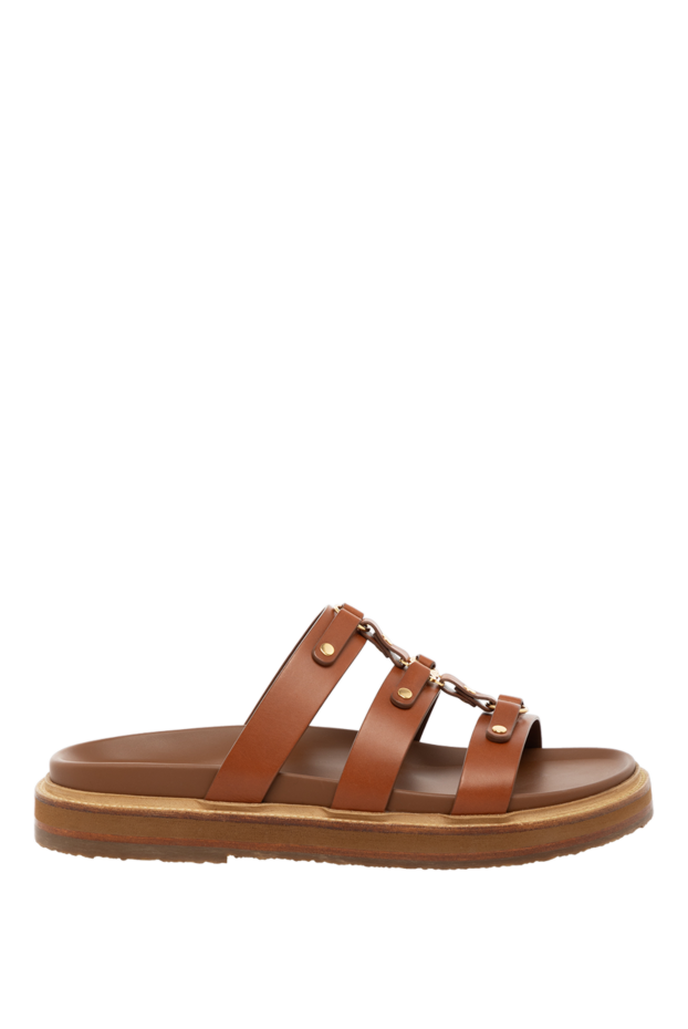 Celine women's brown flip flops made of genuine leather 179150 - photo 1