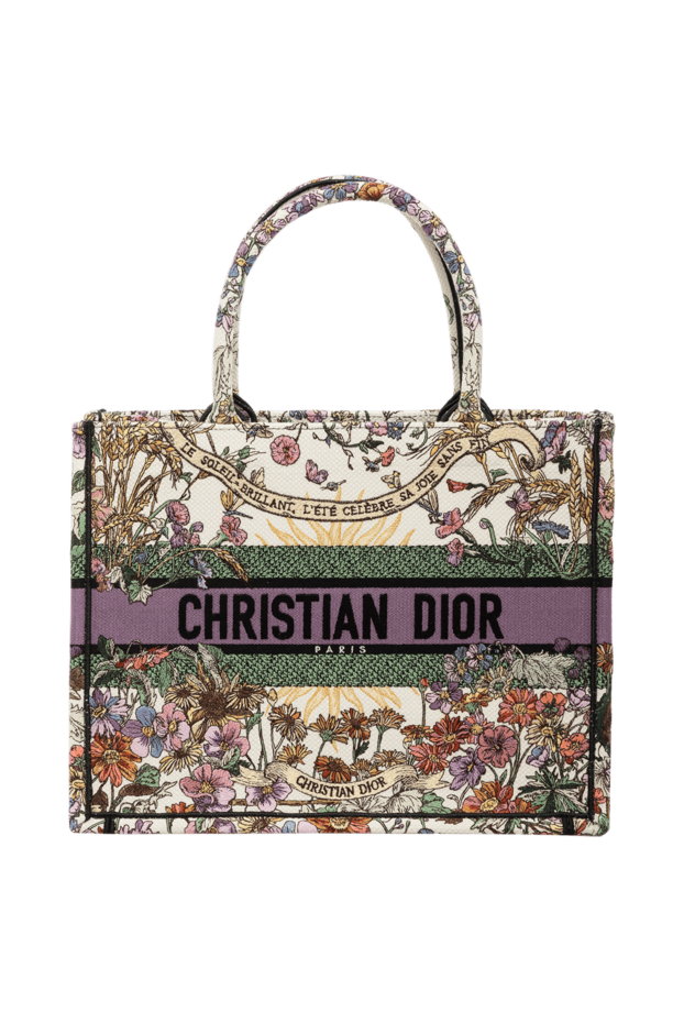 Dior женская фиолетовая cумка book tote
с цветочной вышивкой 179193 - фото 1