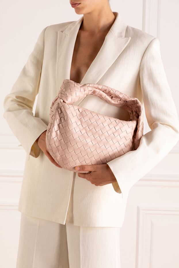 Bottega Veneta сумка женская розовая из натуральной кожи 179216 - фото 3