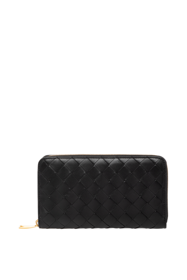 Bottega Veneta женское черное портмоне из плетенной кожи наппа intrecciato 179222 - фото 1