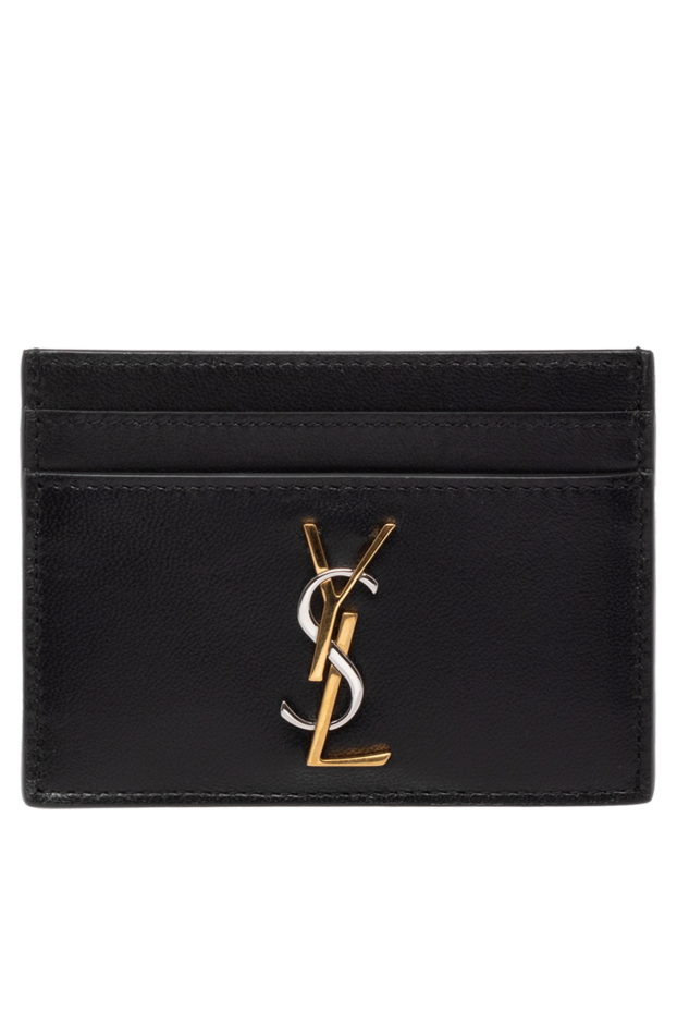 Saint Laurent визитница черная женская из натуральной кожи 179254 - фото 1