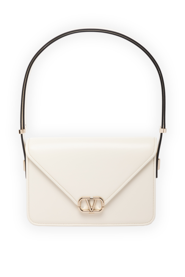 Valentino женская белая сумка letter bag из натуральной кожи с логотипом 179272 - фото 1