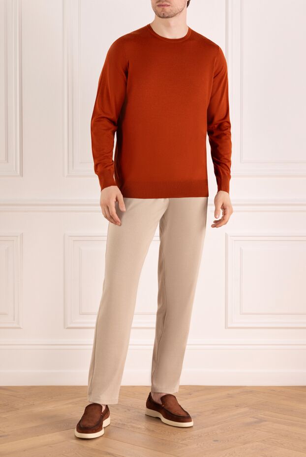 Loro Piana men's terracotta wool crewneck jumper
 179278 - photo 3