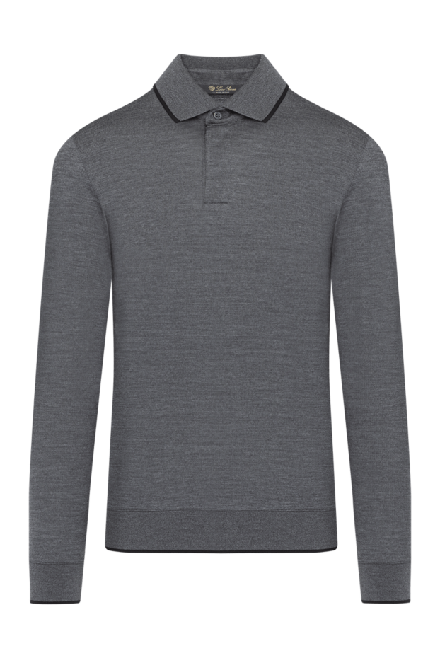 Loro Piana long-sleeved polo for men gray wool 179280 - photo 1