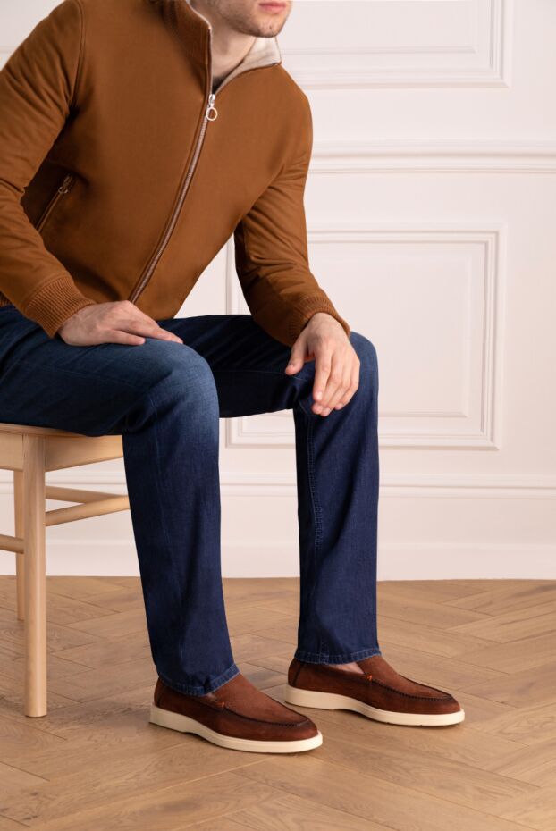 Men's brown nubuck loafers - photo 2