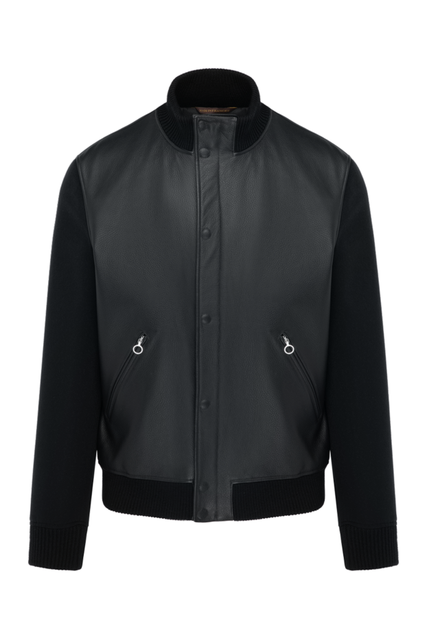 Seraphin men's blue jacket made of genuine leather and cashmere 179385 - photo 1
