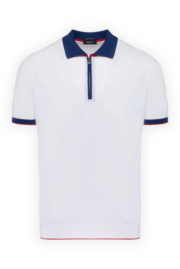 Svevo men's white cotton polo with contrasting collar and trim 179437 - photo 1