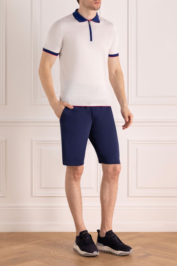 Svevo men's white cotton polo with contrasting collar and trim 179437 - photo 2