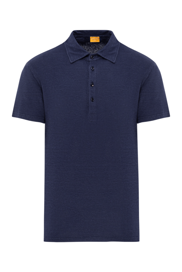 Svevo polo with sleeves for men blue made of linen and elastane 179482 - photo 1