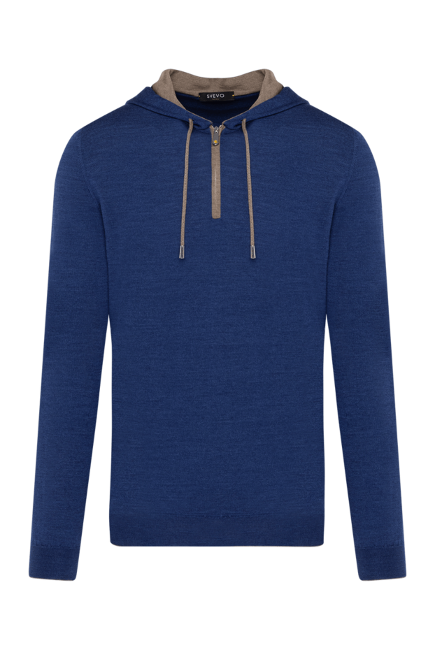 Svevo blue men's sports sweatshirt made of wool and silk 179551 - photo 1