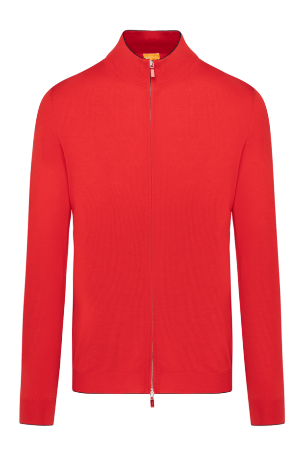 Red cotton cardigan for men - photo 1