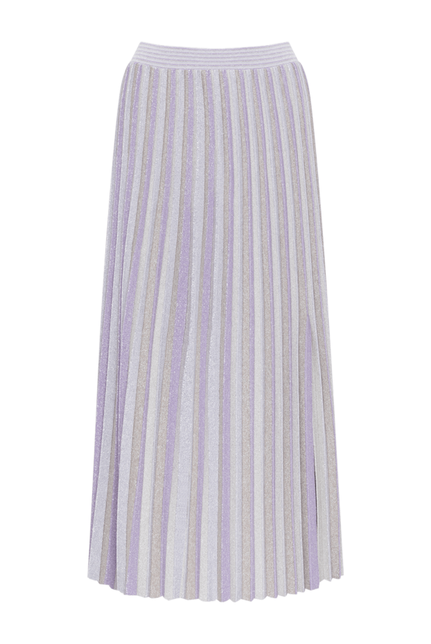 Purple pleated midi skirt with slit - photo 1