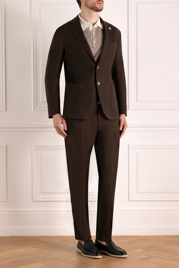 Tombolini brown wool suit for men 179629 - photo 3