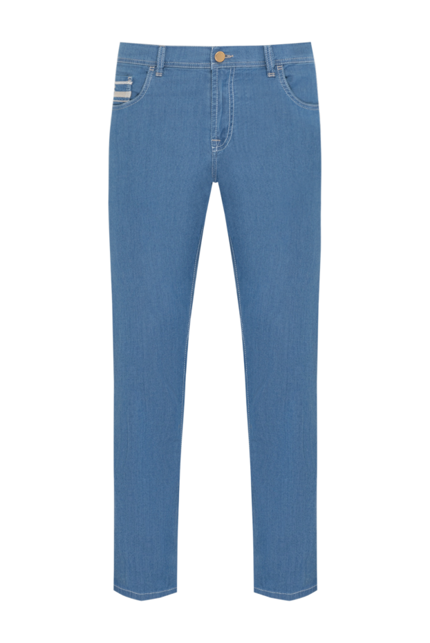 Scissor Scriptor light blue jeans with accent white stitching and a signature detail on the pocket 179633 - photo 1