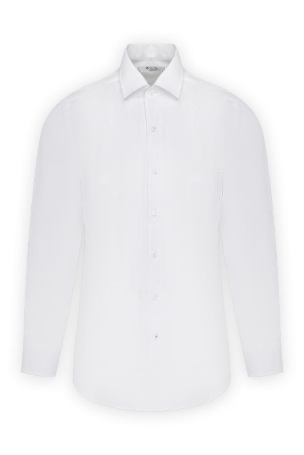 Loro Piana рубашка мужская белая из льна 179669 - фото 1