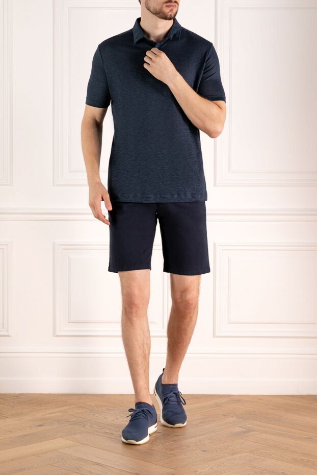 Loro Piana men's blue linen polo shirt 179671 - photo 2