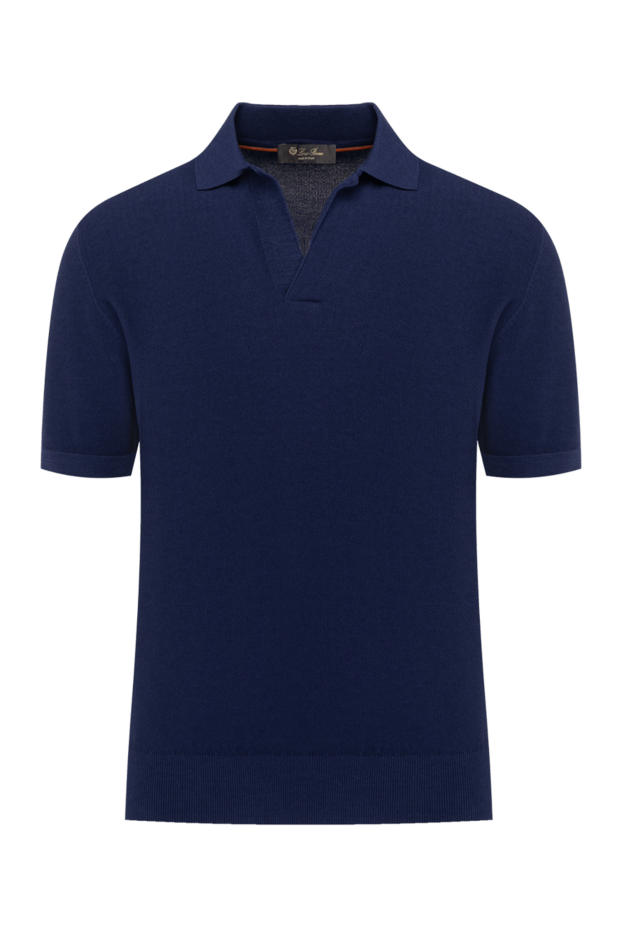 Loro Piana men's dark blue cotton and silk polo shirt with no fastening
179675 - photo 1