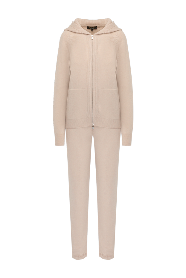 Loro Piana бежевый кашемировый спортивный костюм на молнии с худи и джоггерами 179692 - фото 1