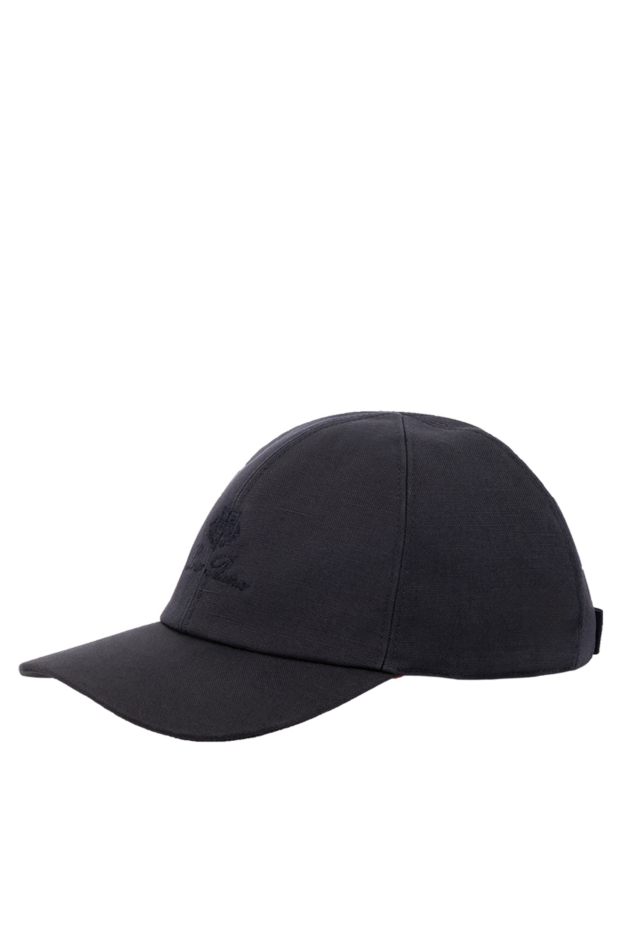 Loro Piana кепка мужская синяя из хлопка и льна 179702 - фото 3